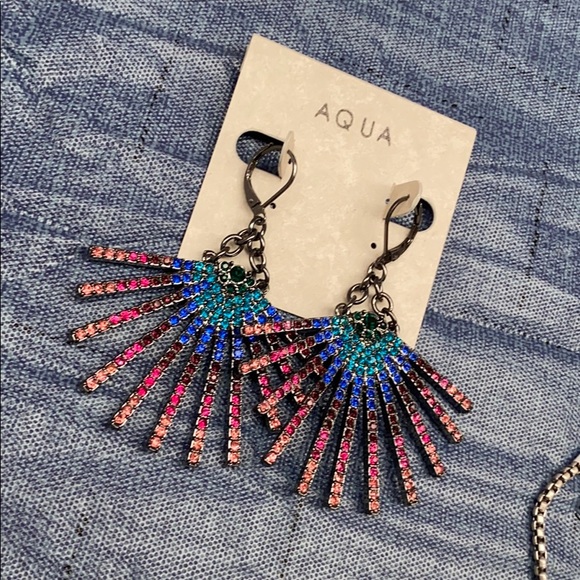 Multicolor Rhinestone Earrings - Picture 2 of 3